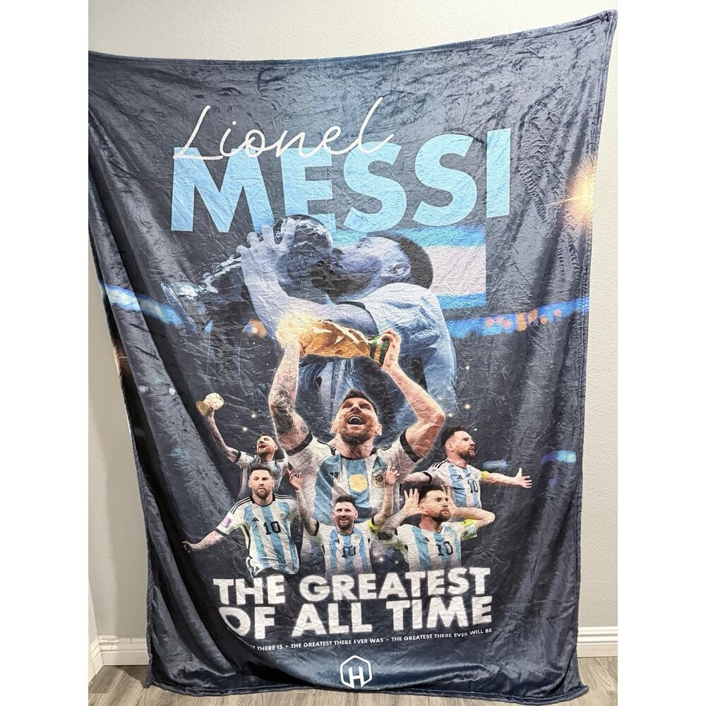 Lionel Messi: The Greatest Of All Time Xtlg 60x80 Plush Blanket Brand New